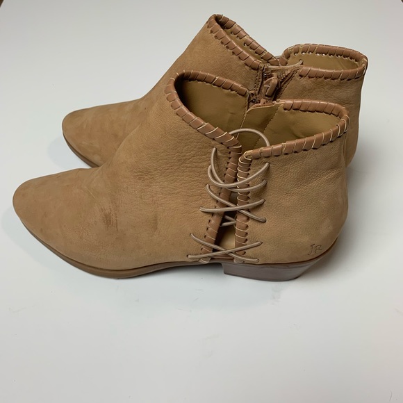 Jack Rogers Tan Raegan Leather Booties Oak Color - Picture 4 of 12